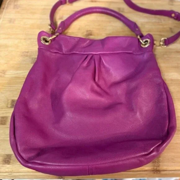 Vintage Y2K Marc Jacobs Raspberry Hillier Leather Hobo Bag - Picture 12 of 16